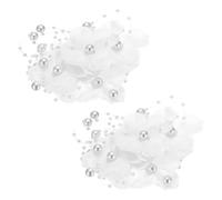 PATIKIL Flower Pearl String Beads Garland, 2 Pcs 4.3 Ft Artificial Pearl Wire Garland for Christmas Tree Party DIY Craft Home Wedding Decorative, White
