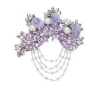 PATIKIL Flower Rhinestone Appliques for Dresses, 3D Light Purple Rhinestone Applique Embellishments Handmade 7 Flowers Crystal Sequin Sewing Patches for Wedding