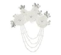 PATIKIL Flower Rhinestone Appliques for Dresses, 3D White Rhinestone Applique Embellishments Handmade 5 Flowers Crystal Sequin Sewing Patches for Wedding
