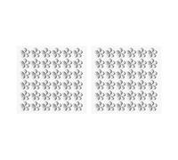 PATIKIL Flower Self-Adhesive Rhinestone Stickers, 2 Sheet/72 Pcs Face Gems Jewel Stickers Crystal Embellishment Sheet for Crafting Nail Decor Makeup DIY, White