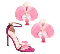 PATIKIL Flower Shoe Clips, 2Pcs Removable Decorative Bow Shoe Clips Butterfly Orchid Accessories Fashion Charms for Women Wedding Party Beach Vacation High Heel Sandals, Deep Pink