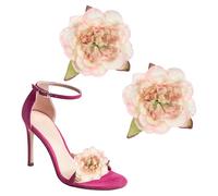 PATIKIL Flower Shoe Clips, 2Pcs Removable Decorative Bow Shoe Clips Peony Flower Accessories Fashion Charms for Women Wedding Party Beach Vacation High Heel Sandals, Pink