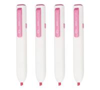 PATIKIL Fluorescent Pink Highlighter, 4 Pcs Retractable Highlighters Click High Lighters No Bleeds Chisel Tip Colored Markers for Note Taking Underline Drawing (AHMF0601C1)