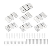 PATIKIL Flush Mount Bracket, 4 Set Interlock Headboard Wall Mounting Brackets Nickel-Plated Steel Photo Frame Mirror Hook Picture Hangers for Large Picture Display, Silver