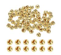 PATIKIL Fly Tying Tungsten Beads, 70 Pcs 2.5mm / 0.1 Inch Tungsten Slotted Bead Round Ball for Fly Tying Jig Hooks Fishing Materials, Gold Tone