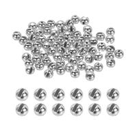 PATIKIL Fly Tying Tungsten Beads, 70 Pcs 3.5mm / 0.14 Inch Tungsten Slotted Bead Round Ball for Fly Tying Jig Hooks Fishing Materials, Silver Tone