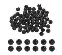 PATIKIL Fly Tying Tungsten Beads, 70 Pcs 3.5mm / 0.14 Inch Tungsten Slotted Bead Round Ball for Fly Tying Jig Hooks Fishing Materials, Black