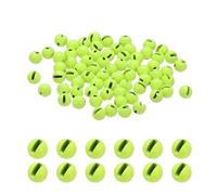 PATIKIL Fly Tying Tungsten Beads, 70 Pcs 3.5mm / 0.14 Inch Tungsten Slotted Round Ball for Fly Tying Jig Hooks Fishing Materials, Green