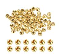PATIKIL Fly Tying Tungsten Beads, 70 Pcs 4.6mm / 0.18 Inch Tungsten Slotted Bead Round Ball for Fly Tying Jig Hooks Fishing Materials, Gold Tone