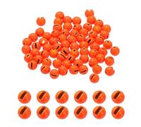 PATIKIL Fly Tying Tungsten Beads, 70 Pcs 4mm / 0.16 Inch Tungsten Slotted Bead Round Ball for Fly Tying Jig Hooks Fishing Materials, Orange