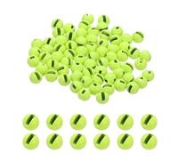 PATIKIL Fly Tying Tungsten Beads, 70 Pcs 5.5mm / 0.22 Inch Tungsten Slotted Bead Round Ball for Fly Tying Jig Hooks Fishing Materials, Green