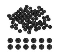 PATIKIL Fly Tying Tungsten Beads, 70 Pcs 6.4mm / 0.25 Inch Tungsten Slotted Bead Round Ball for Fly Tying Jig Hooks Fishing Materials, Black