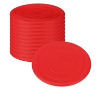 PATIKIL Flying Disc 7 Inch, 12 Pack Soft Silicone Colorful Flying Disk Flyer for Outdoor Sports Lawn, Red
