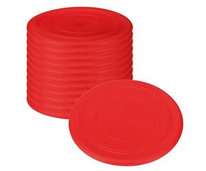PATIKIL Flying Disc 7 Inch, 12 Pack Soft Silicone Colorful Flying Disk Flyer for Outdoor Sports Lawn, Red