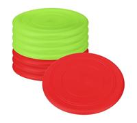 PATIKIL Flying Disc 7 Inch, 8 Pack Soft Silicone Colorful Flying Disk Flyer for Outdoor Sports Lawn, Red/Green