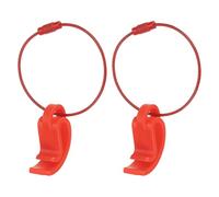 PATIKIL Flying Disc Clip with Wire Cable, 2 Pack Sport Disk Hanger Hook Holder for Carrying Organizing Discs, Red