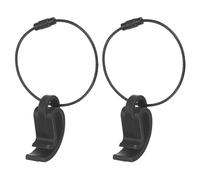 PATIKIL Flying Disc Clip with Wire Cable, 2 Pack Sport Disk Hanger Hook Holder for Carrying Organizing Discs, Black