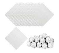 PATIKIL Foil Candy Wrappers 3.5x3.5 Inch, 100 Pcs Square Fine Grid Aluminium Foil Candy Wrapping Paper for DIY Chocolate Candies Packaging Decoration, Silver