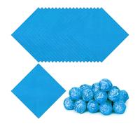 PATIKIL Foil Candy Wrappers 3.5x3.5 Inch, 100 Pcs Square Fine Grid Aluminium Foil Candy Wrapping Paper for DIY Chocolate Candies Packaging Decoration, Blue