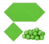 PATIKIL Foil Candy Wrappers 3.5x3.5 Inch, 100 Pcs Square Orange Pattern Aluminium Foil Candy Wrapping Paper for DIY Chocolate Candies Packaging Decoration, Green