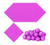 PATIKIL Foil Candy Wrappers 3.5x3.5 Inch, 100 Pcs Square Orange Pattern Aluminium Foil Candy Wrapping Paper for DIY Chocolate Candies Packaging Decoration, Rose Red