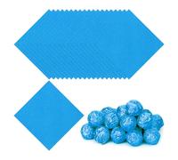 PATIKIL Foil Candy Wrappers 3.5x3.5 Inch, 200 Pcs Square Orange Pattern Aluminium Foil Candy Wrapping Paper for DIY Chocolate Candies Packaging Decoration, Blue