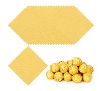 PATIKIL Foil Candy Wrappers 3.5x3.5 Inch, 200 Pcs Square Orange Pattern Aluminium Foil Candy Wrapping Paper for DIY Chocolate Candies Packaging Decoration, Gold