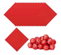 PATIKIL Foil Candy Wrappers 3x3 Inch, 100 Pcs Square Fine Grid Aluminium Foil Candy Wrapping Paper for DIY Chocolate Candies Packaging Decoration, Red