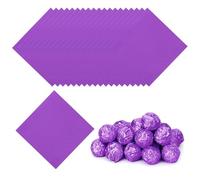 PATIKIL Foil Candy Wrappers 3x3 Inch, 100 Pcs Square Fine Grid Aluminium Foil Candy Wrapping Paper for DIY Chocolate Candies Packaging Decoration, Purple