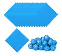 PATIKIL Foil Candy Wrappers 3x3 Inch, 100 Pcs Square Fine Grid Aluminium Foil Candy Wrapping Paper for DIY Chocolate Candies Packaging Decoration, Blue