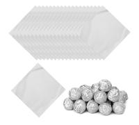 PATIKIL Foil Candy Wrappers 3x3 Inch, 100 Pcs Square Glossy Aluminium Foil Candy Wrapping Paper for DIY Chocolate Candies Packaging Decoration, Silver
