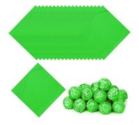 PATIKIL Foil Candy Wrappers 3x3 Inch, 100 Pcs Square Glossy Aluminium Foil Candy Wrapping Paper for DIY Chocolate Candies Packaging Decoration, Green