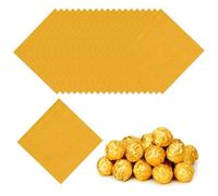 PATIKIL Foil Candy Wrappers 3x3 Inch, 100 Pcs Square Orange Pattern Aluminium Foil Candy Wrapping Paper for DIY Chocolate Candies Packaging Decoration, Gold
