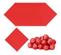 PATIKIL Foil Candy Wrappers 3x3 Inch, 100 Pcs Square Orange Pattern Aluminium Foil Candy Wrapping Paper for DIY Chocolate Candies Packaging Decoration, Red