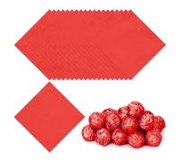 PATIKIL Foil Candy Wrappers 5x5 Inch, 100 Pcs Square Glossy Aluminium Foil Candy Wrapping Paper for DIY Chocolate Candies Packaging Decoration, Red