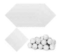 PATIKIL Foil Candy Wrappers 6x6 Inch, 100 Pcs Square Fine Grid Aluminium Foil Candy Wrapping Paper for DIY Chocolate Candies Packaging Decoration, Silver