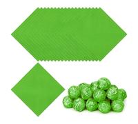 PATIKIL Foil Candy Wrappers 6x6 Inch, 100 Pcs Square Fine Grid Aluminium Foil Candy Wrapping Paper for DIY Chocolate Candies Packaging Decoration, Green
