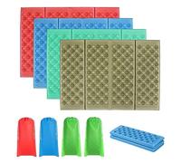 PATIKIL Foldable Cushion Seat 4 Pack Camping Sitting Pad 14x10 Waterproof XPE Foam Outdoor Sitting Mat with Carry Bag for Picnic Hiking Stadium Travel, (Red, Blue, Lake Green, Army Green)