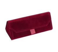 PATIKIL Foldable Glasses Case, Triangle Magnetic Sunglasses Organizer Case Suede Hard Eyeglass Case for Women Man Glasses Organization, Red