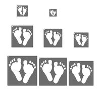 PATIKIL Footprint Stencil, 8 Pcs Feet Stencils Reusable Plastic for Painting on Wall, Wood, Fabric