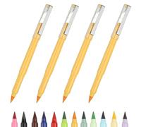 PATIKIL Forever Pencil, 4 Pcs Mechanical Sharpened Cute Metal Pencils Set for Coloring Book Sketch Drawing Writing Art Beginner, Yellow