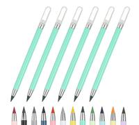 PATIKIL Forever Pencil, 6 Pcs Mechanical Sharpened Cute Metal Pencils Set for Coloring Book Sketch Drawing Writing Art Beginner, Green