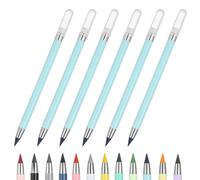 PATIKIL Forever Pencil, 6 Pcs Mechanical Sharpened Cute Metal Pencils Set for Coloring Book Sketch Drawing Writing Art Beginner, Marker Blue