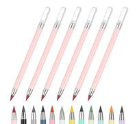 PATIKIL Forever Pencil, 6 Pcs Mechanical Sharpened Cute Metal Pencils Set for Coloring Book Sketch Drawing Writing Art Beginner, Marker Pink