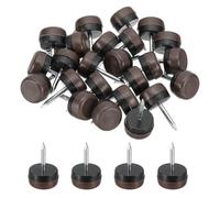 PATIKIL Furniture Sliders 16mm, 24pcs Nail on Chair Leg Floor Protectors Furniture Glider Pads for Easy Moving on Carpet Hardwood Tile, Brown