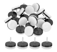PATIKIL Furniture Sliders 30mm, 24pcs Nail on Chair Leg Floor Protectors Furniture Glider Pads for Easy Moving on Carpet Hardwood Tile, White