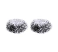 PATIKIL Furry Microphone Windscreen 25mm x 56mm Mic Cover Windshield for Indoor Outdoor Microphone Gradual Black 2 Pack