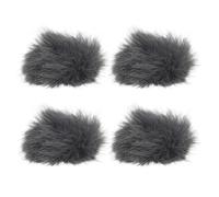 PATIKIL Furry Microphone Windscreen 5mm x 55mm Mic Cover Windshield for Indoor Outdoor Microphone Deep Gray 4 Pack