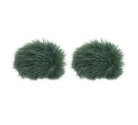 PATIKIL Furry Microphone Windscreen 5mm x 55mm Mic Cover Windshield for Indoor Outdoor Microphone Green 2 Pack