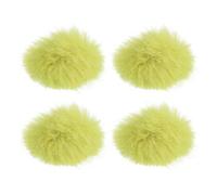 PATIKIL Furry Microphone Windscreen 5mm x 55mm Mic Cover Windshield for Indoor Outdoor Microphone Yellow 4 Pack